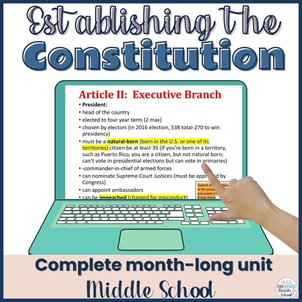 resource for teaching the Constitution for middle school