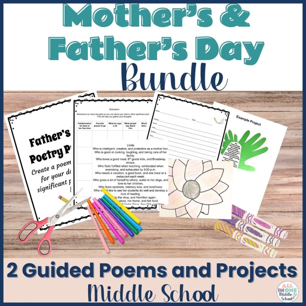 Mother's Day and Father's Day activities for middle school