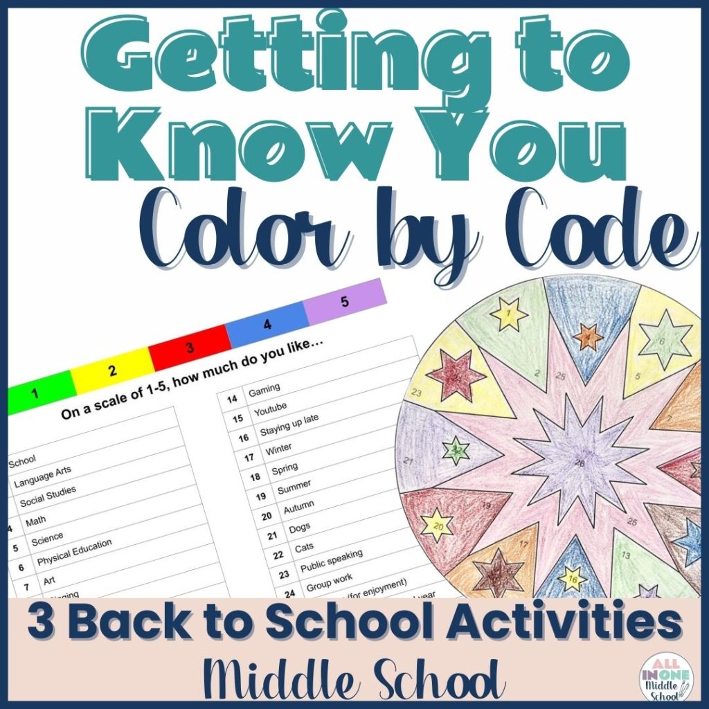 back to school activity for middle school