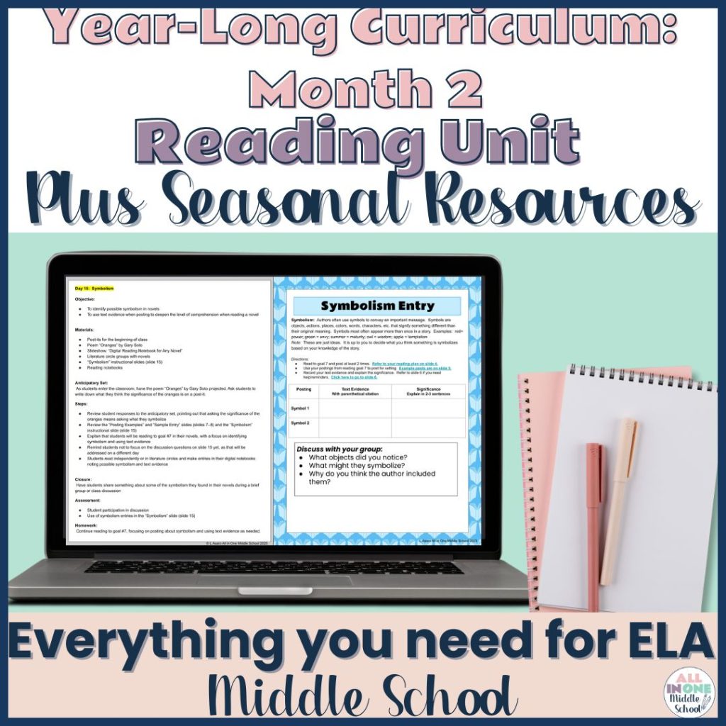 month 2 curriculum for middle school ELA teachers