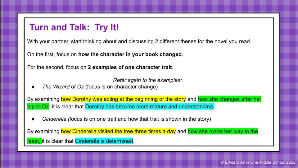 literary essay mini lesson on writing a thesis
