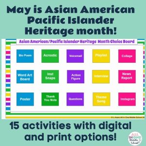 Asian American Pacific Islander activities for middle school