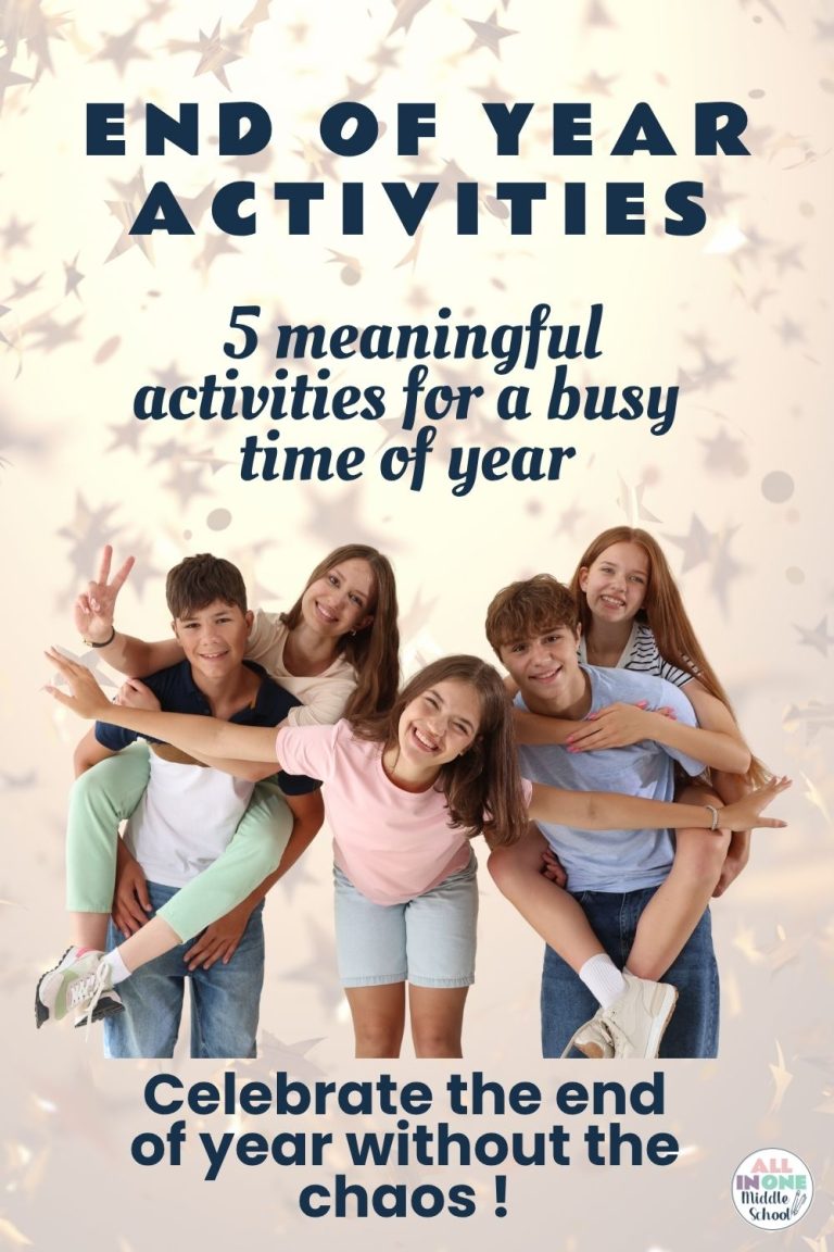 end of year activities for middle school ELA