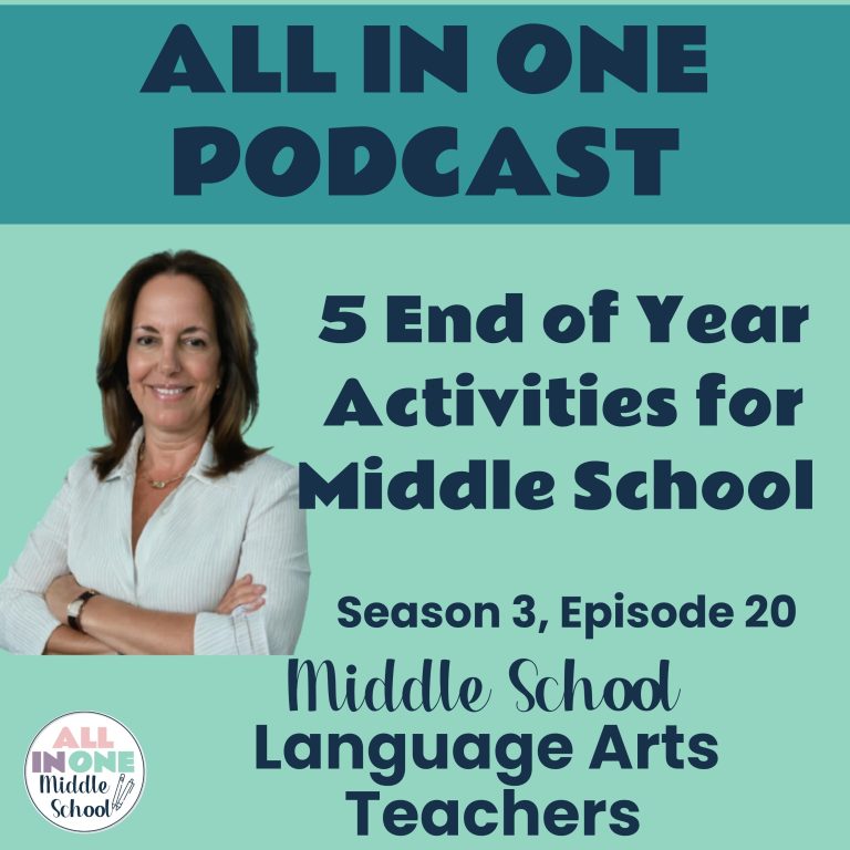 end of year activities for middle school ELA podcast
